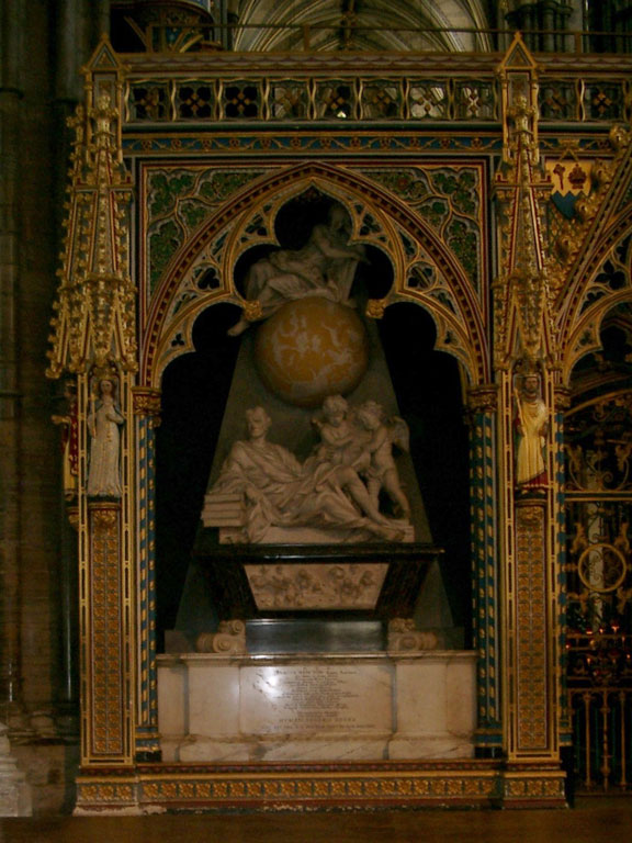 Tumba de Isaac Newton en Westminster Abbey (Londres)