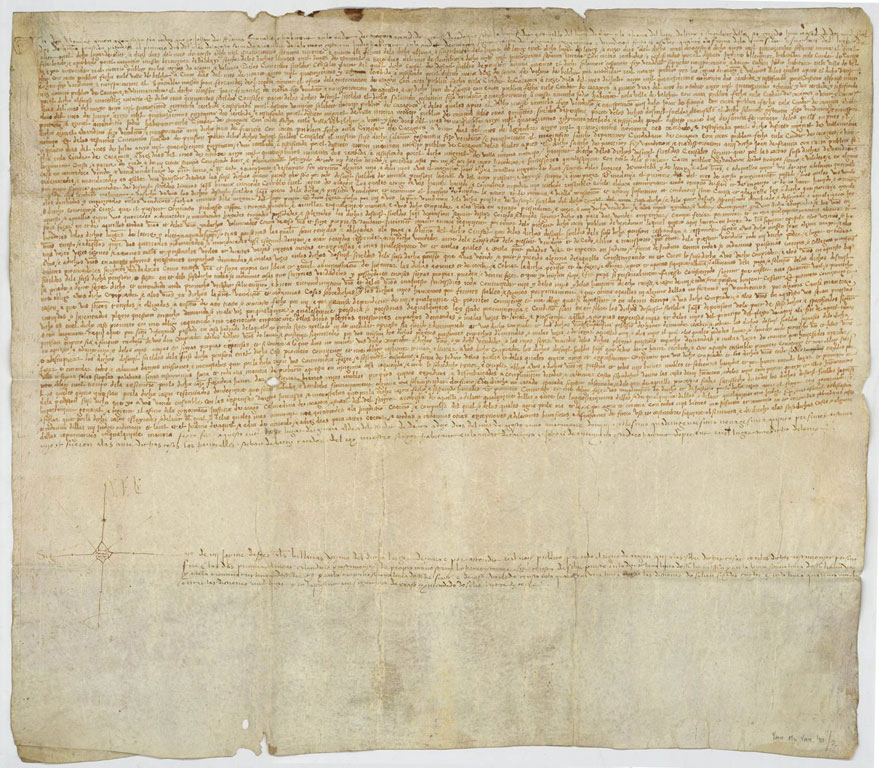 Privilegio otorgado a los judíos por el rey Alfonso V de Aragón. Zaragoza, 1429 (BNI)
